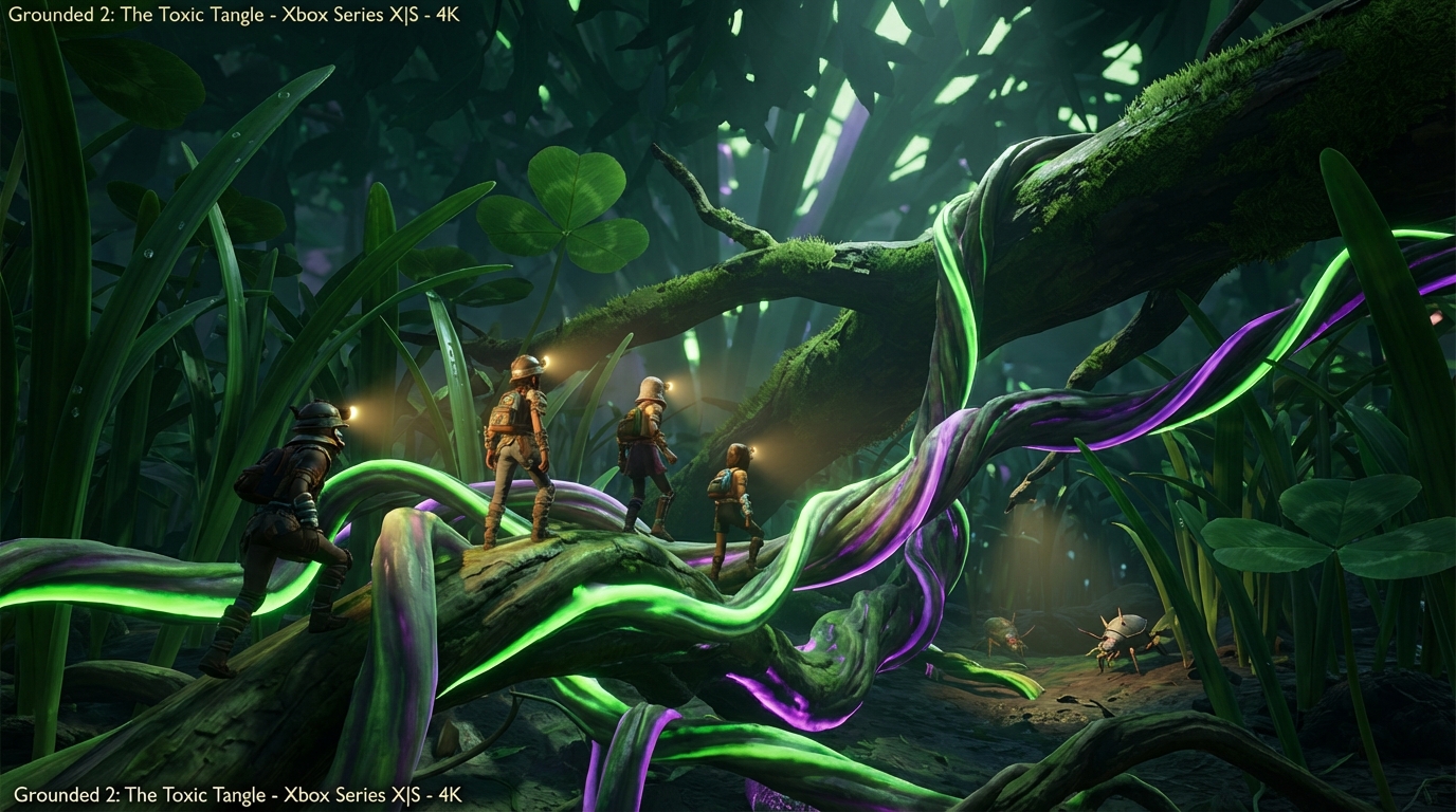 découvrez la mise à jour the toxic tangle pour grounded 2 sur xbox series avec notre bande-annonce exclusive. plongez dans une aventure immersive et explorez de nouveaux défis passionnants.