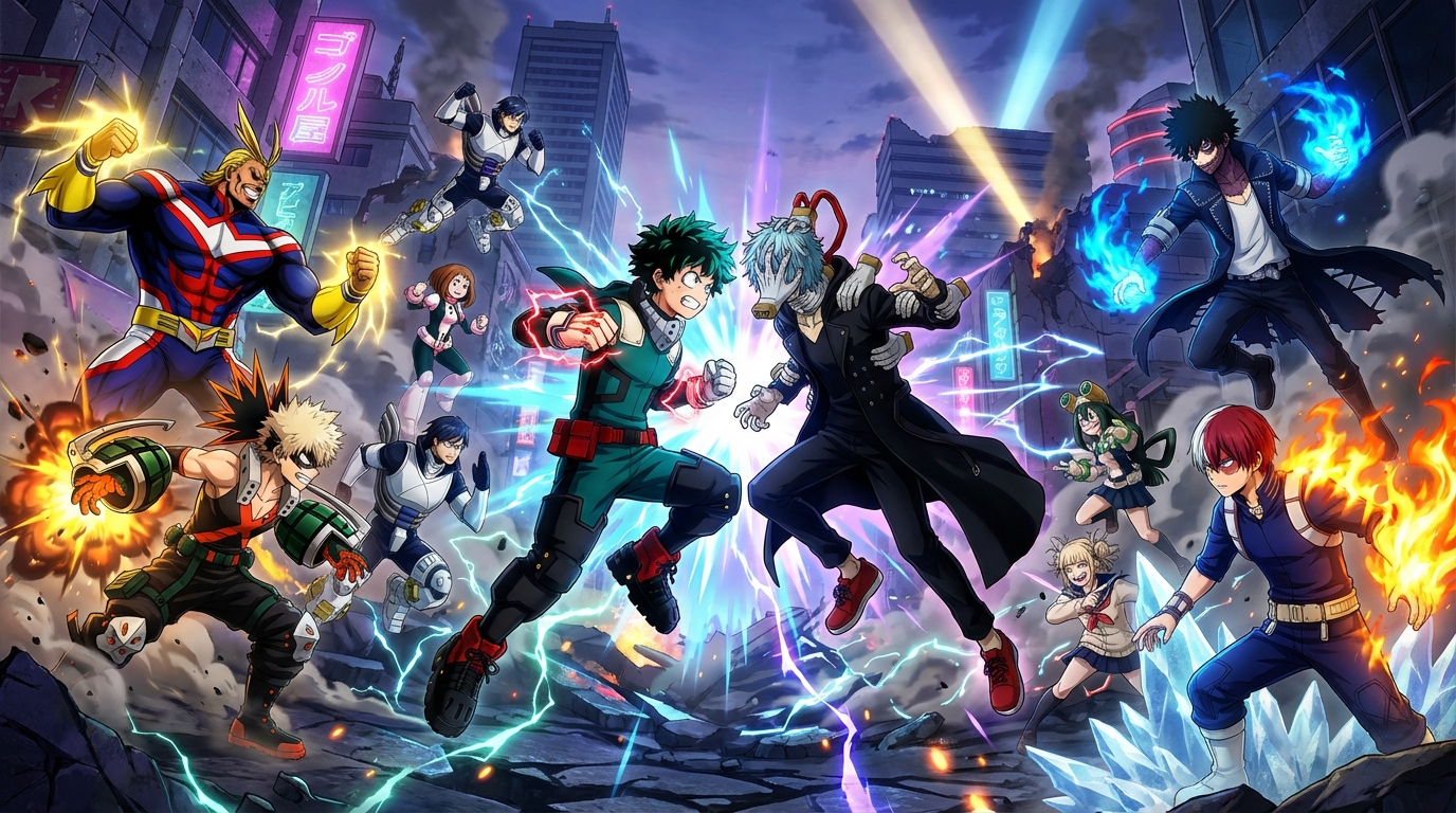 découvrez l'univers de my hero academia all’s justice avec une présentation complète des héros et méchants à travers la bande-annonce officielle sur ps5. plongez dans l'action et les pouvoirs uniques de vos personnages préférés.