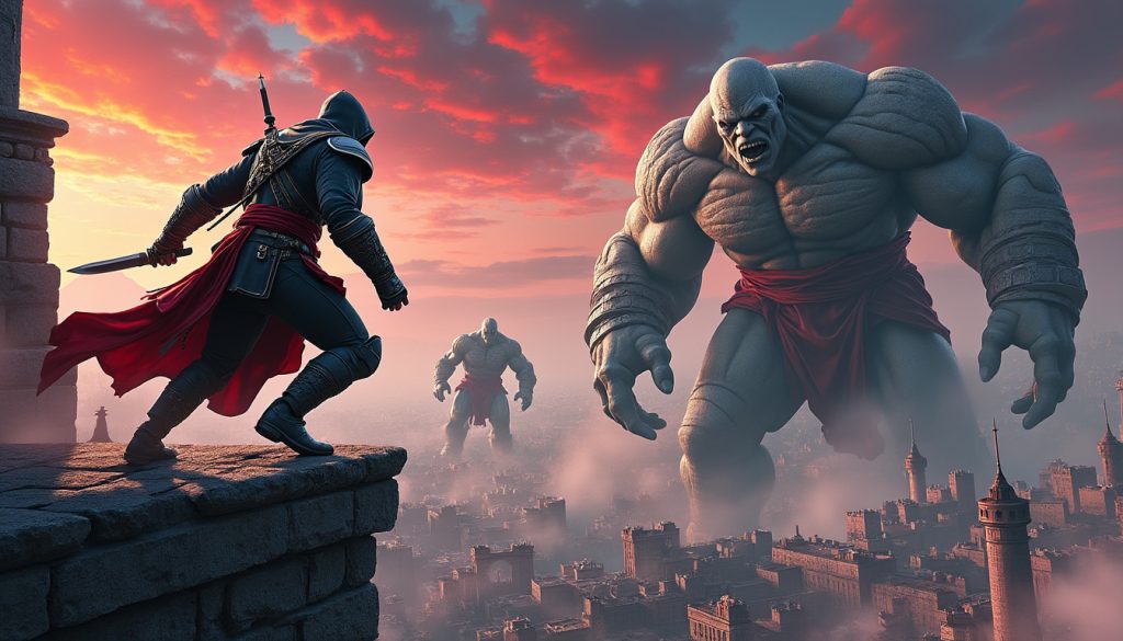 plongez dans l'univers captivant où assassin's creed rencontre attack on titan dans shadows attaque des titans. vivez une aventure unique alliant action, stratégie et mystère.